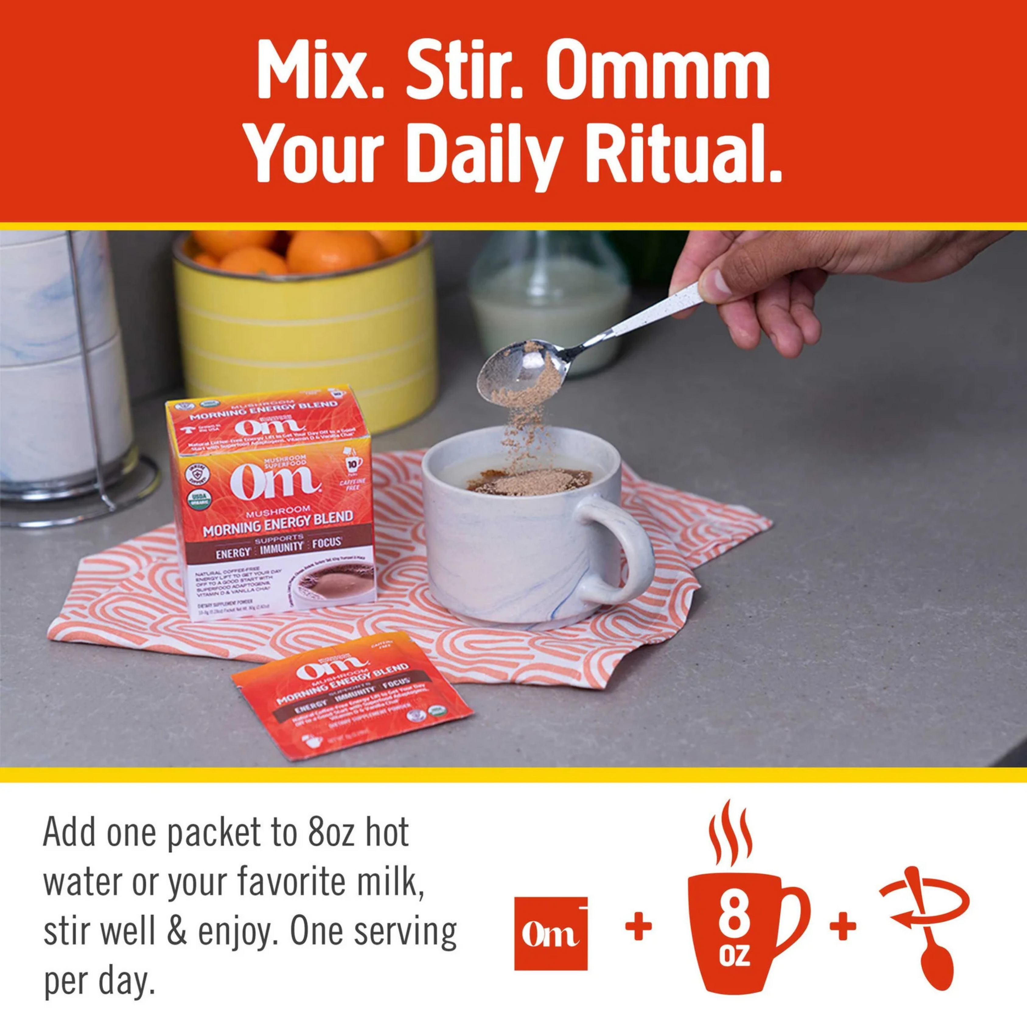 Om Mushrooms, Mushroom Morning Blend, 8.47 Oz, 240 g