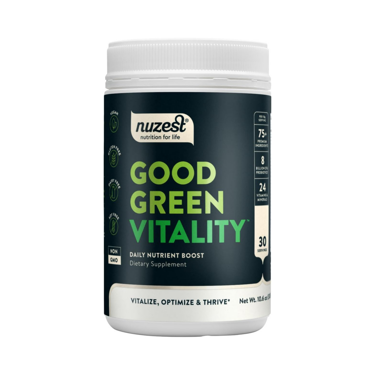 Nuzest, Greens Powder Good Green Vitality, Vegan Multivitamin Supplement, 300 Gm