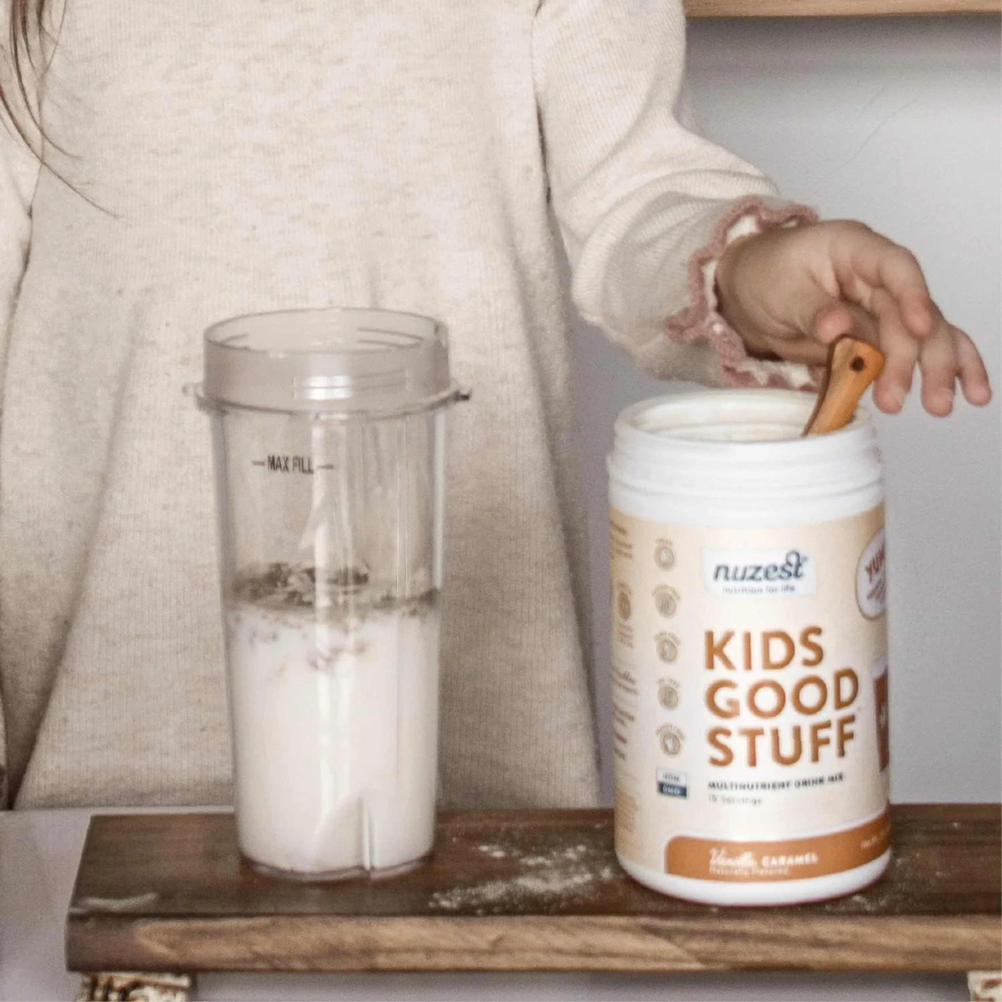 Nuzest, Kids Good Stuff, Multinutrient Drink Mix, Vanilla Caramel, 7.9 Oz
