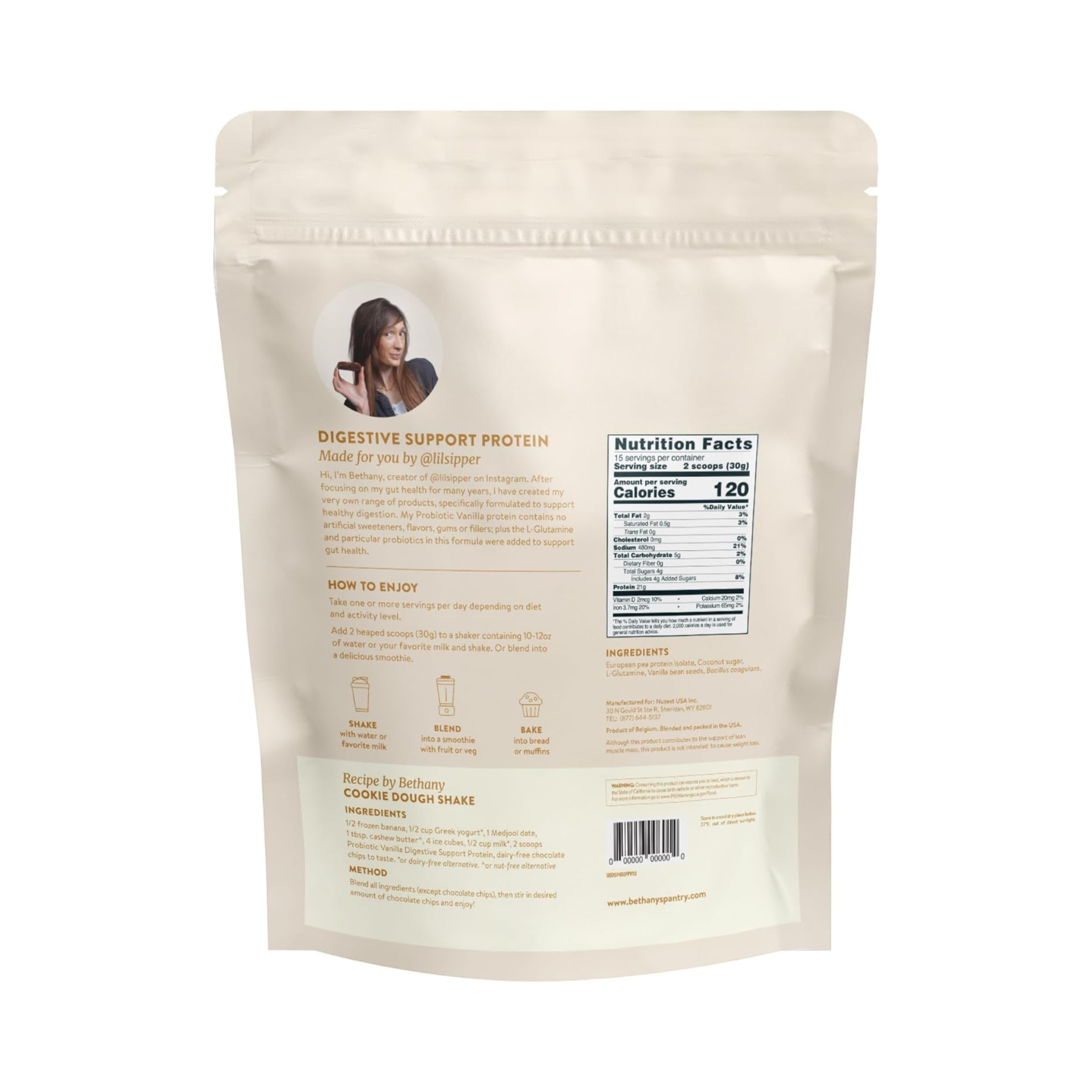 Nuzest, Clean Lean Protein, Probiotic Vanilla, 20 Servings, 1.1 lb