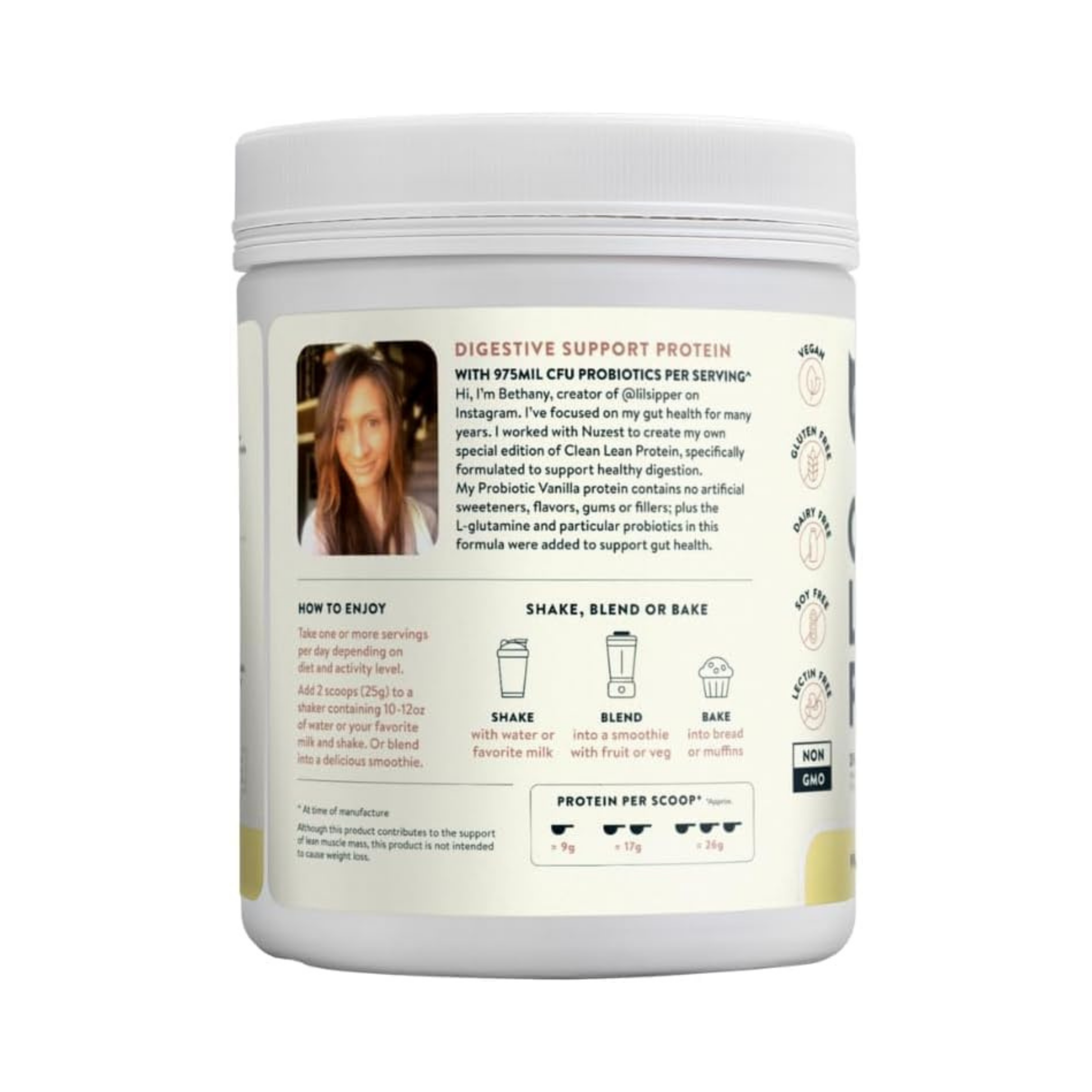 Nuzest, Clean Lean Protein, Probiotic Vanilla, 20 Servings, 1.1 lb