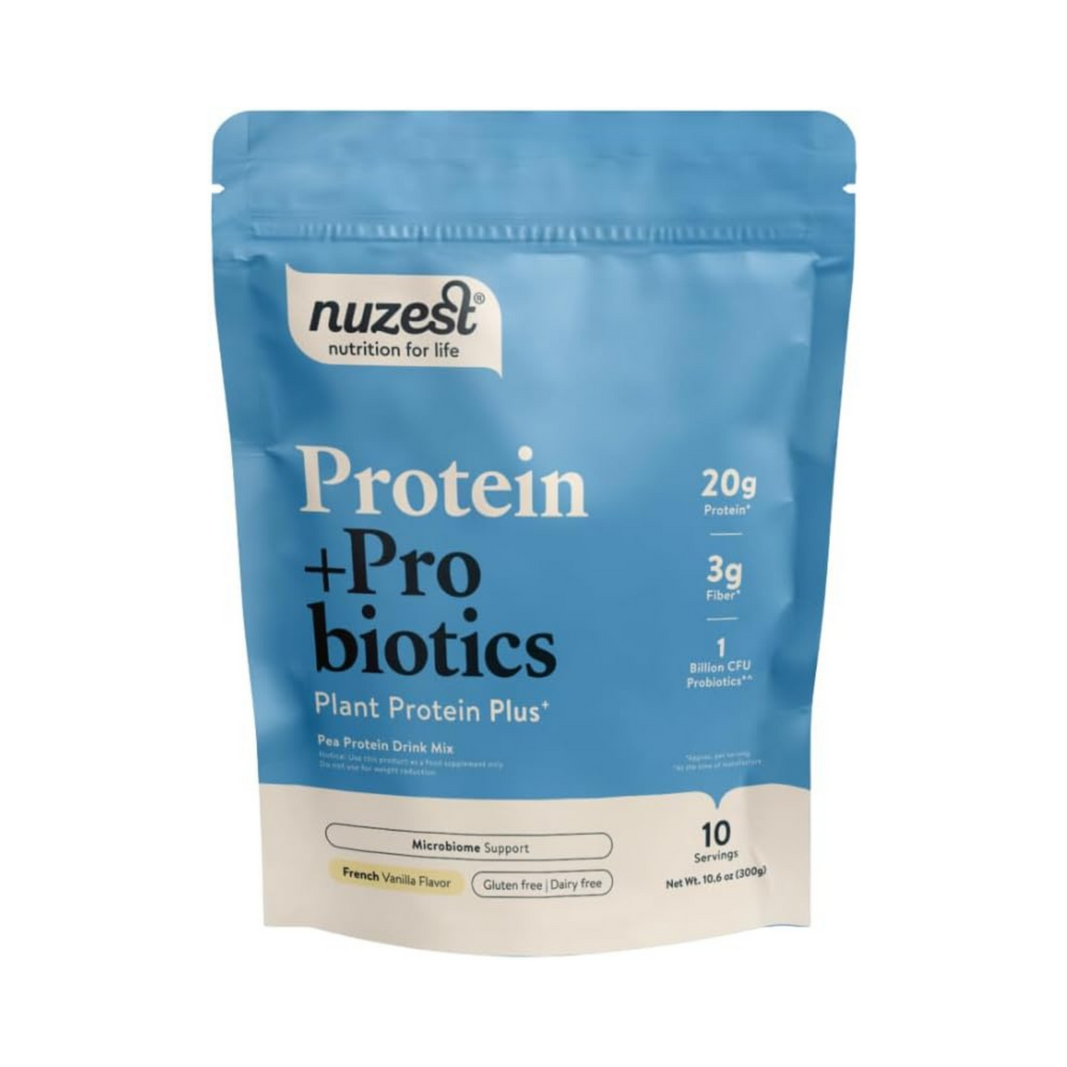 Nuzest, Protein + Probiotics, French Vanilla, 10.6 Oz