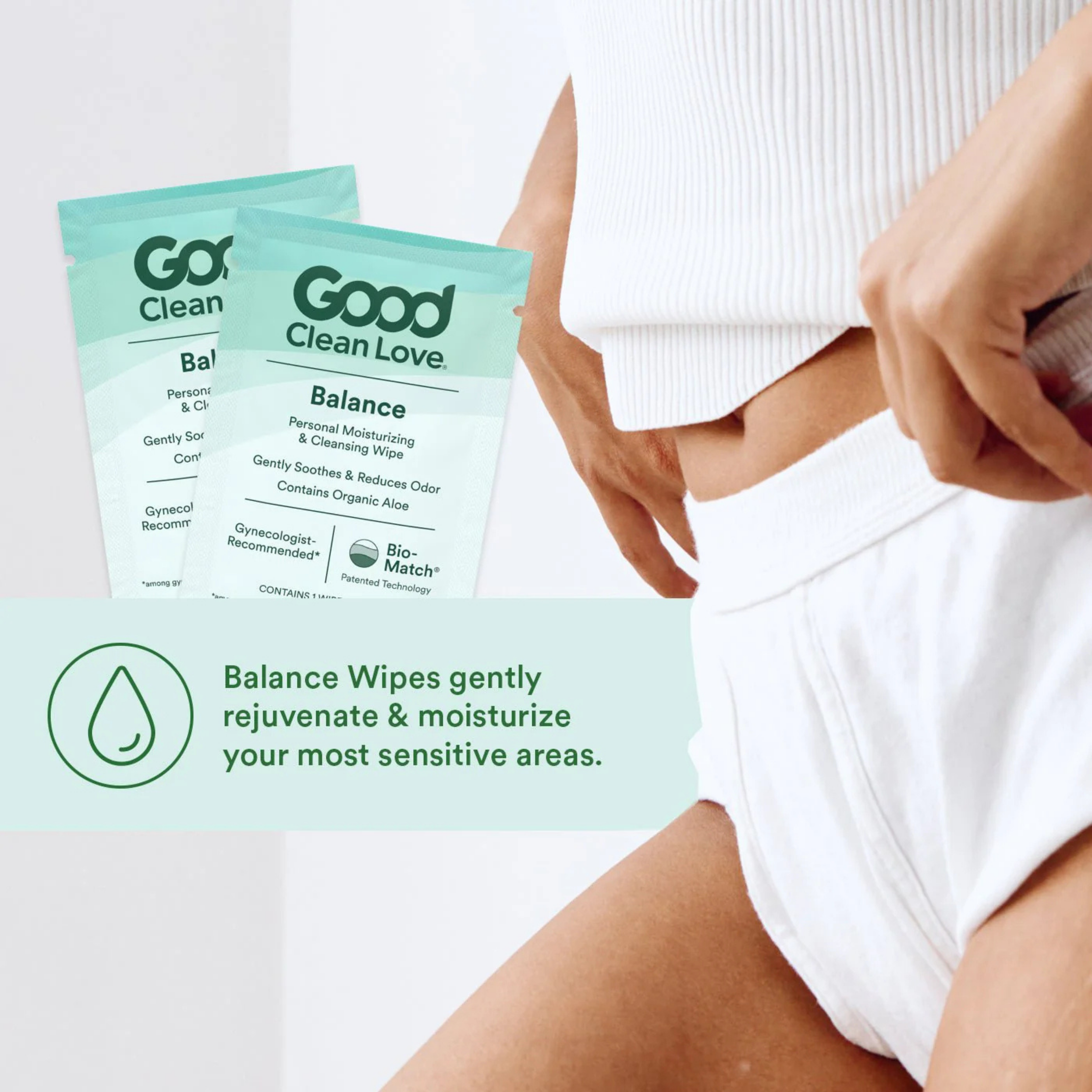 Good Clean Love, Balance, Personal Moisturizing & Cleansing Wipes, 30 Wipes