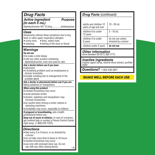 Genexa, Kids' Allergy, Ages 6+, Organic Agave, 4 fl oz, 118 ml