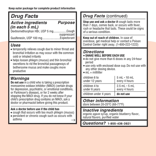 Genexa, Kid's Cough & Chest Congestion, Ages 4-11, Organic Blueberry, 4 fl oz, 118 ml