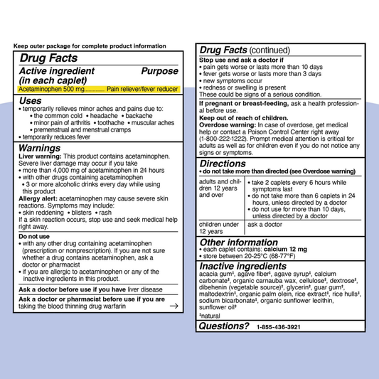 Genexa, Acetaminophen Extra Strength, 500 mg, 50 Capsules