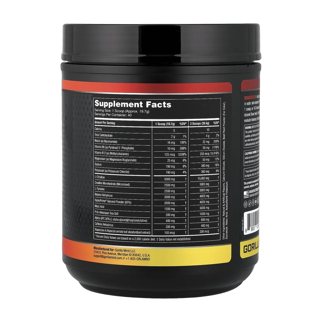 Gorilla Mind, Mode®, Pre-Workout Formula, Fruit Punch, 1.74 lb (788 g)