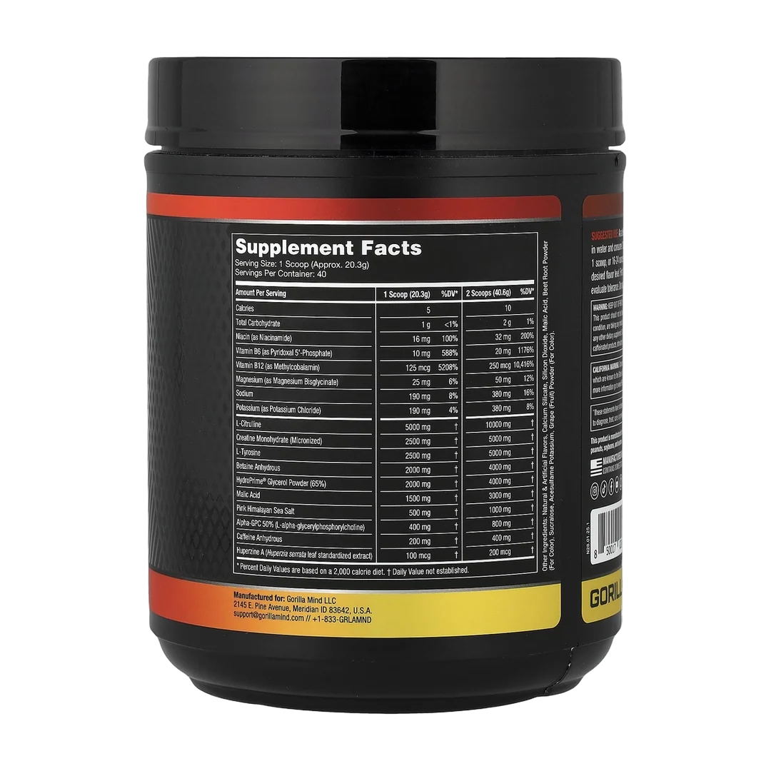 Gorilla Mind, Mode®, Pre-Workout Formula, Cherry Blackout, 1.79 lb (812 g)