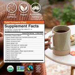 Organic India, Tulsi Turmeric Chai, 18 Infusion Bags, 1.27 Oz