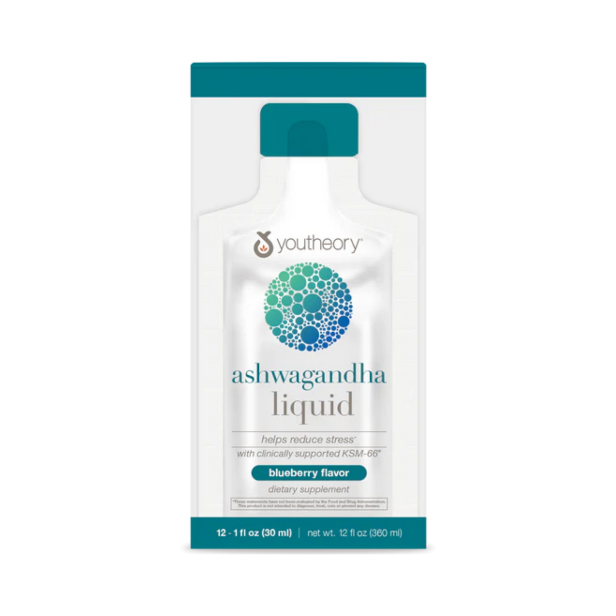 Youtheory, Ashwagandha Liquid Blueberry,  12 Oz