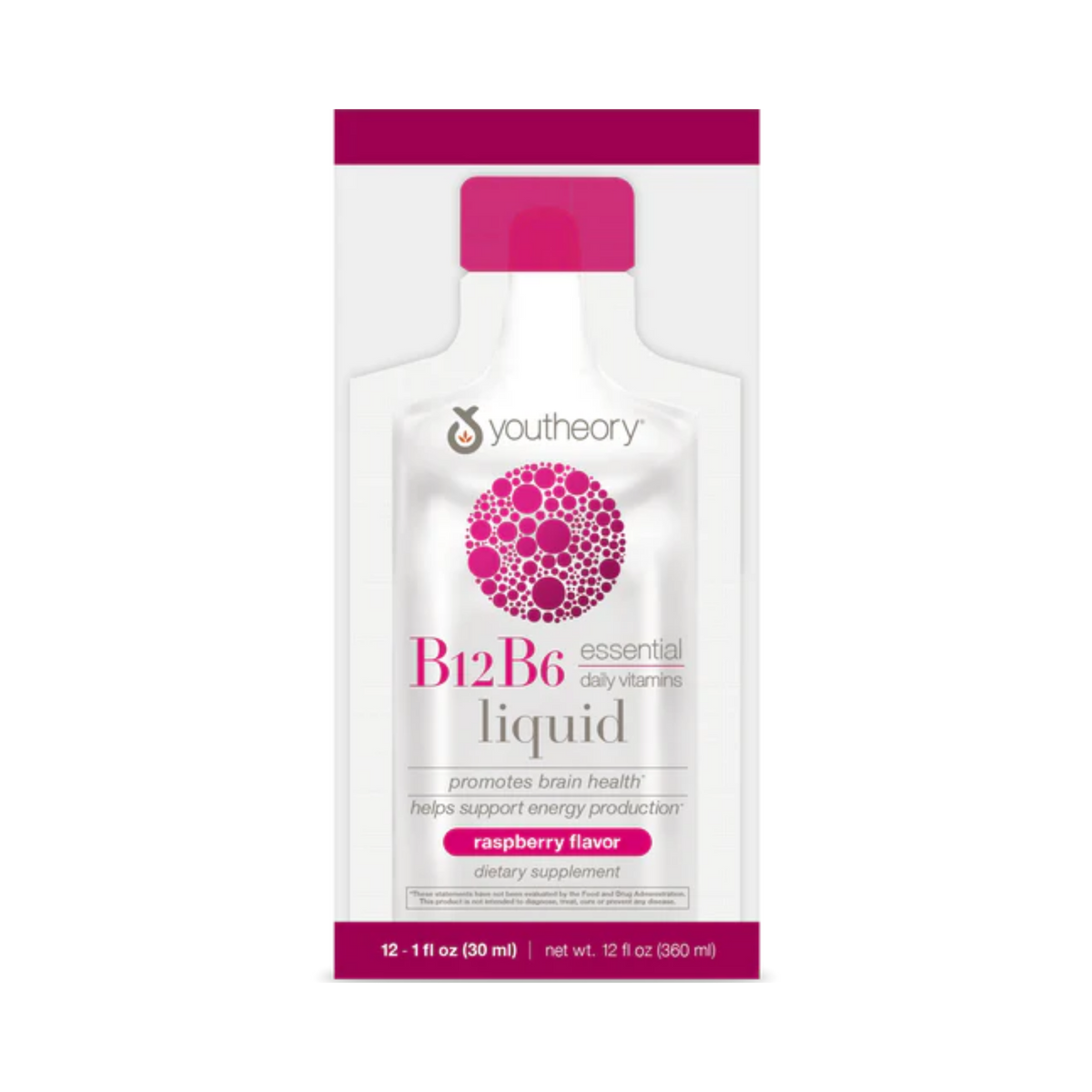 Youtheory, B12 and B6 Liquid raspberry, 12 Packets