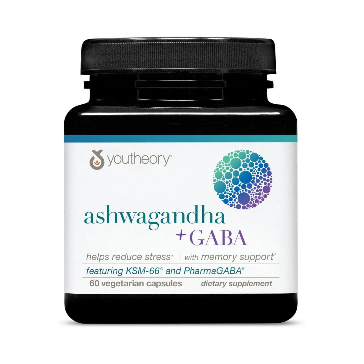 Youtheory, Ashwagandha + GABA, 60 Vegetarian Capsules