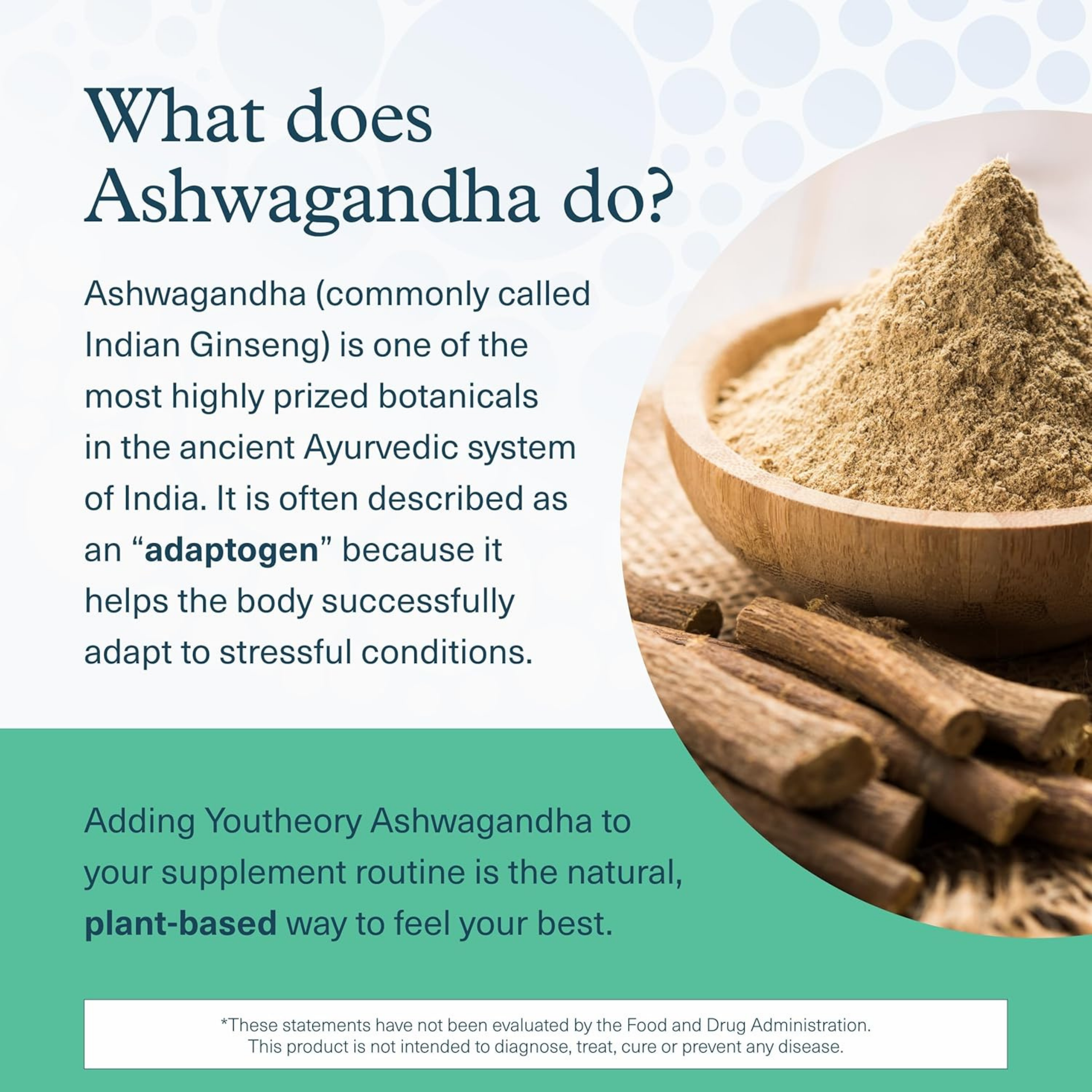 Youtheory, Ashwagandha + GABA, 60 Vegetarian Capsules