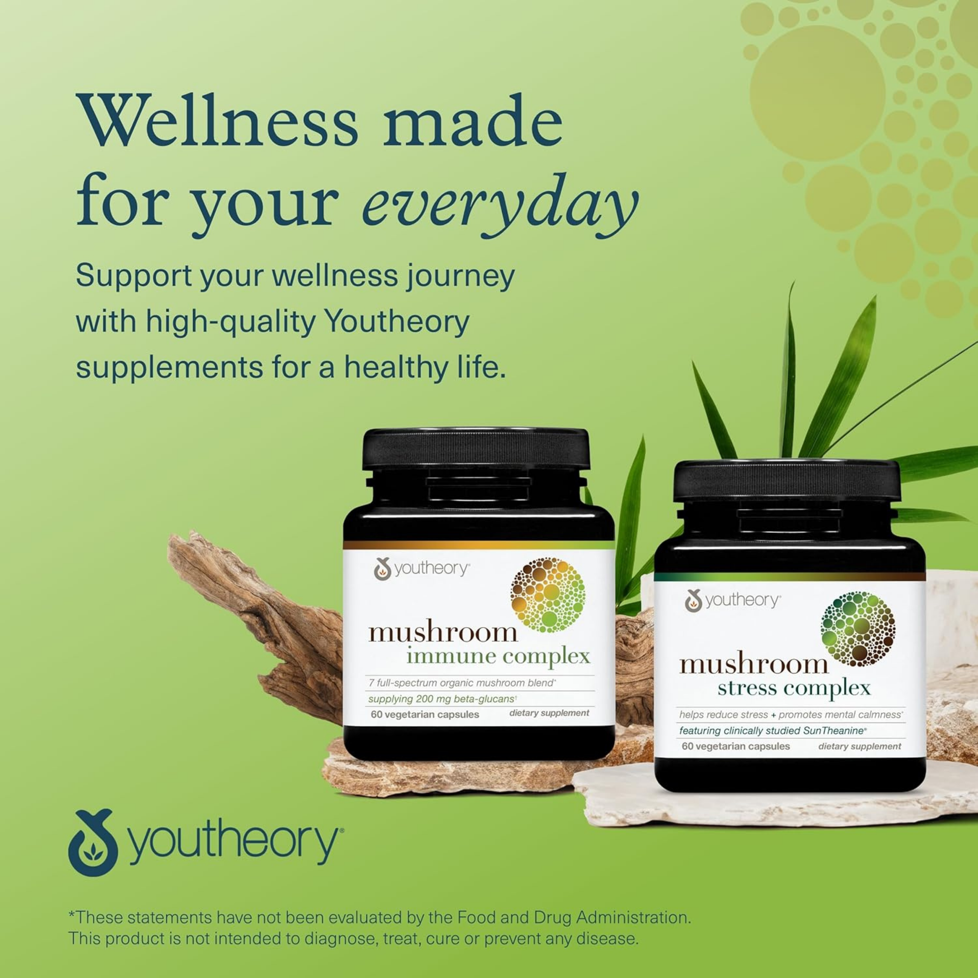 Youtheory,  Mushroom Immune Complex, 60 Vegetarian Capsules