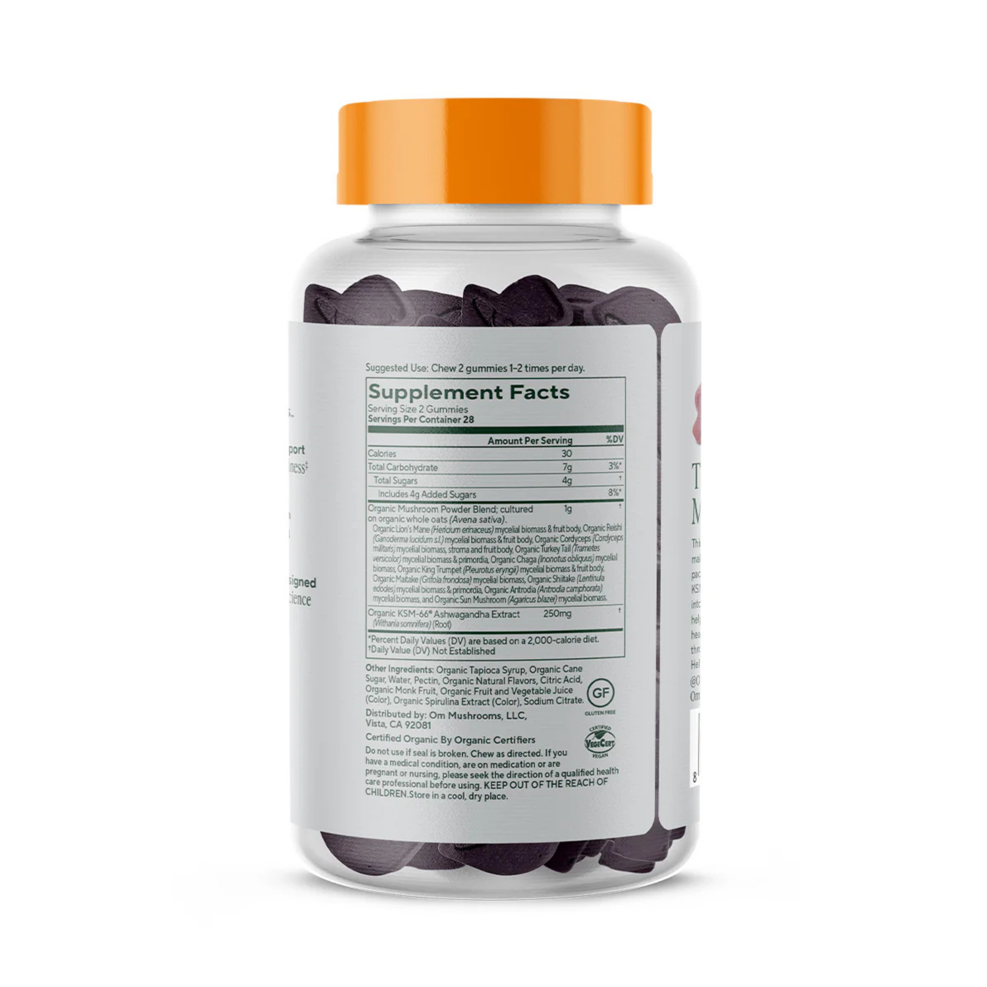 Om Mushrooms, Master Blend, Mushroom Gummies, Mixed Berry, 56 Vegan Gummies