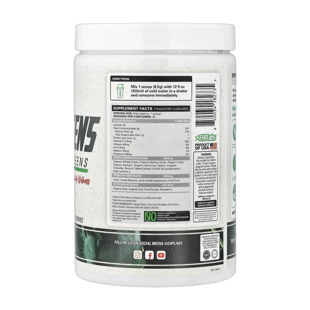 EHPlabs, OxyGreens, Daily Super Greens, Strawberry Margarita , 9 oz (255 g)