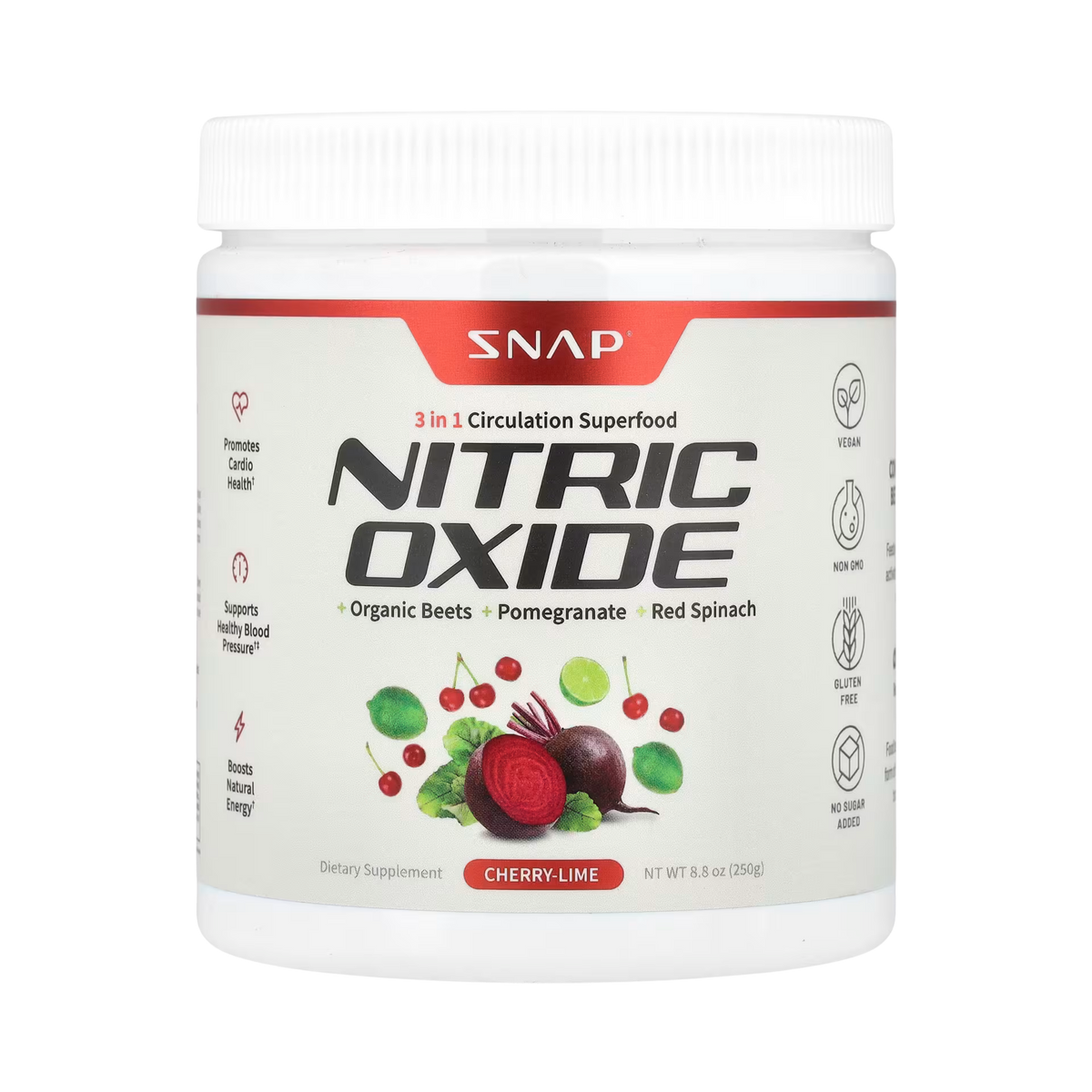 Snap Supplements, Nitric Oxide, Cherry-Lime, 8.8 Oz