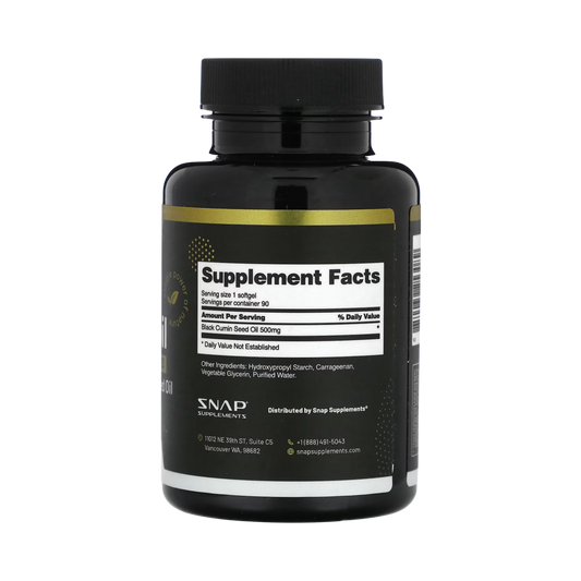 Snap Supplements, Black Seed Oil, 500 Mg, 90 Softgel Capsules
