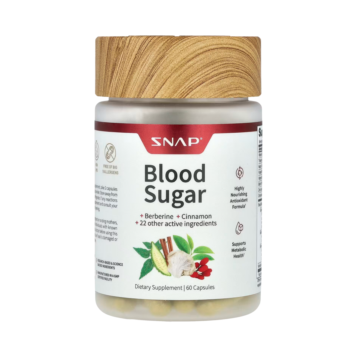 Snap Supplements, Blood Sugar, 60 Capsules