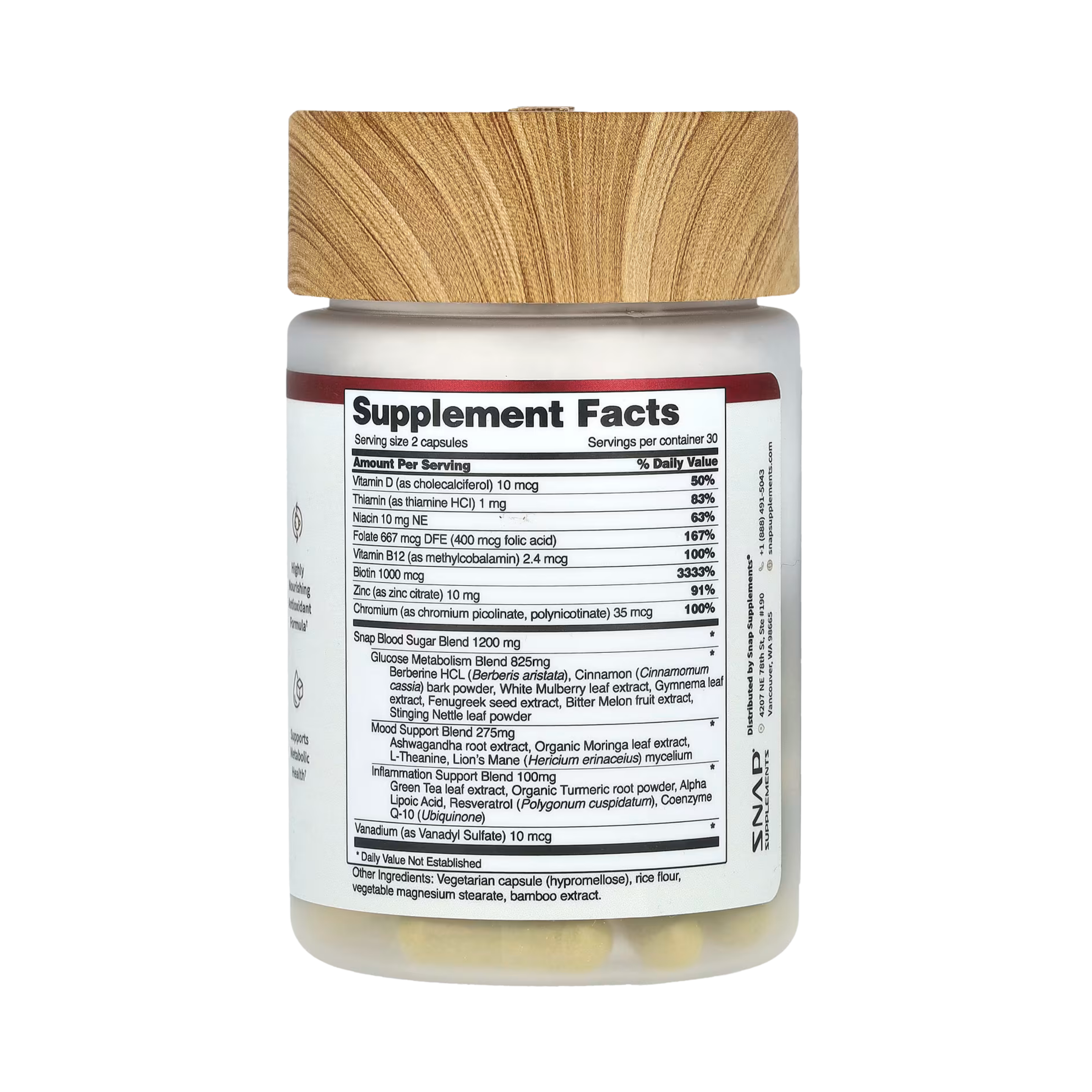 Snap Supplements, Blood Sugar, 60 Capsules