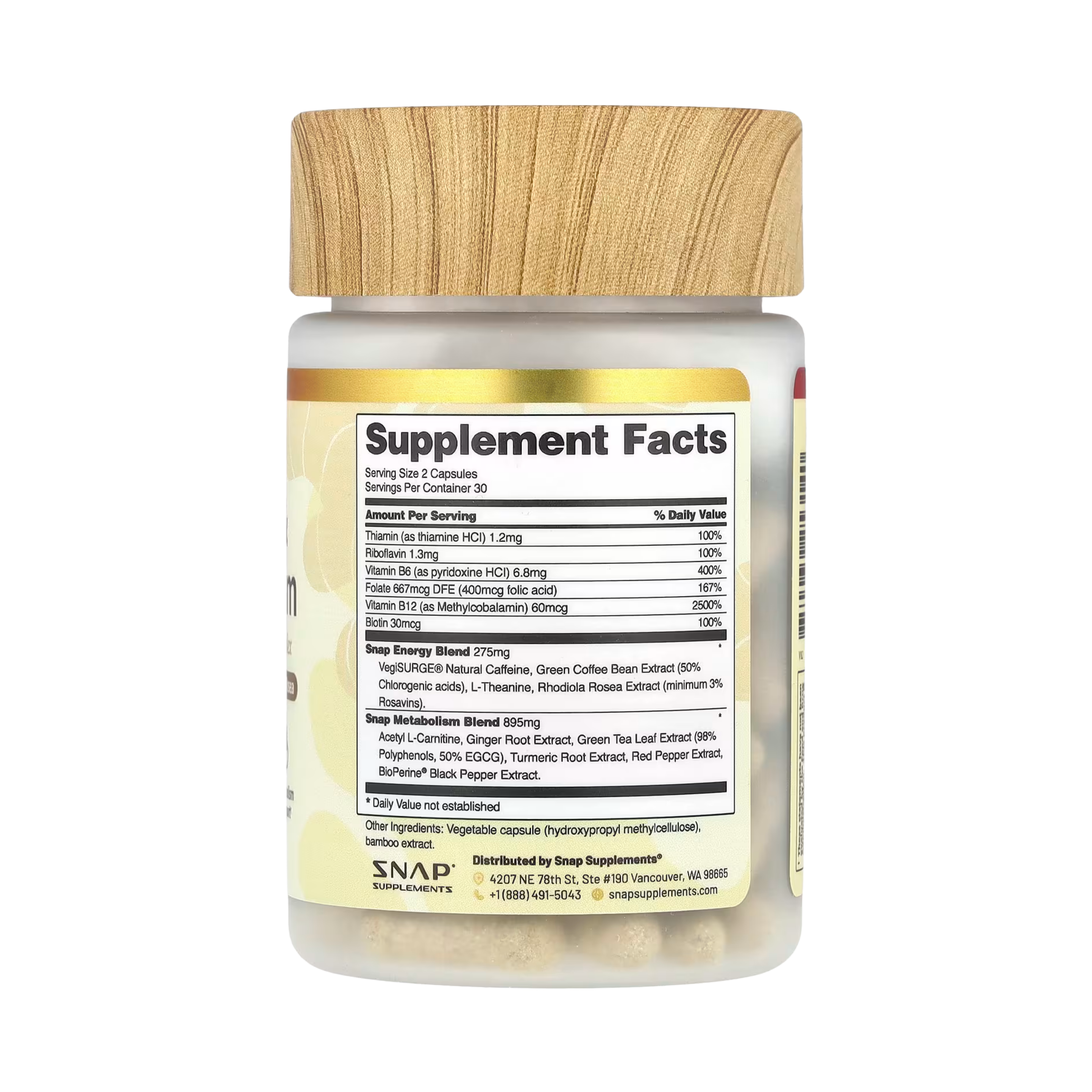 Snap Supplements, Energy & Metabolism, 60 Capsules