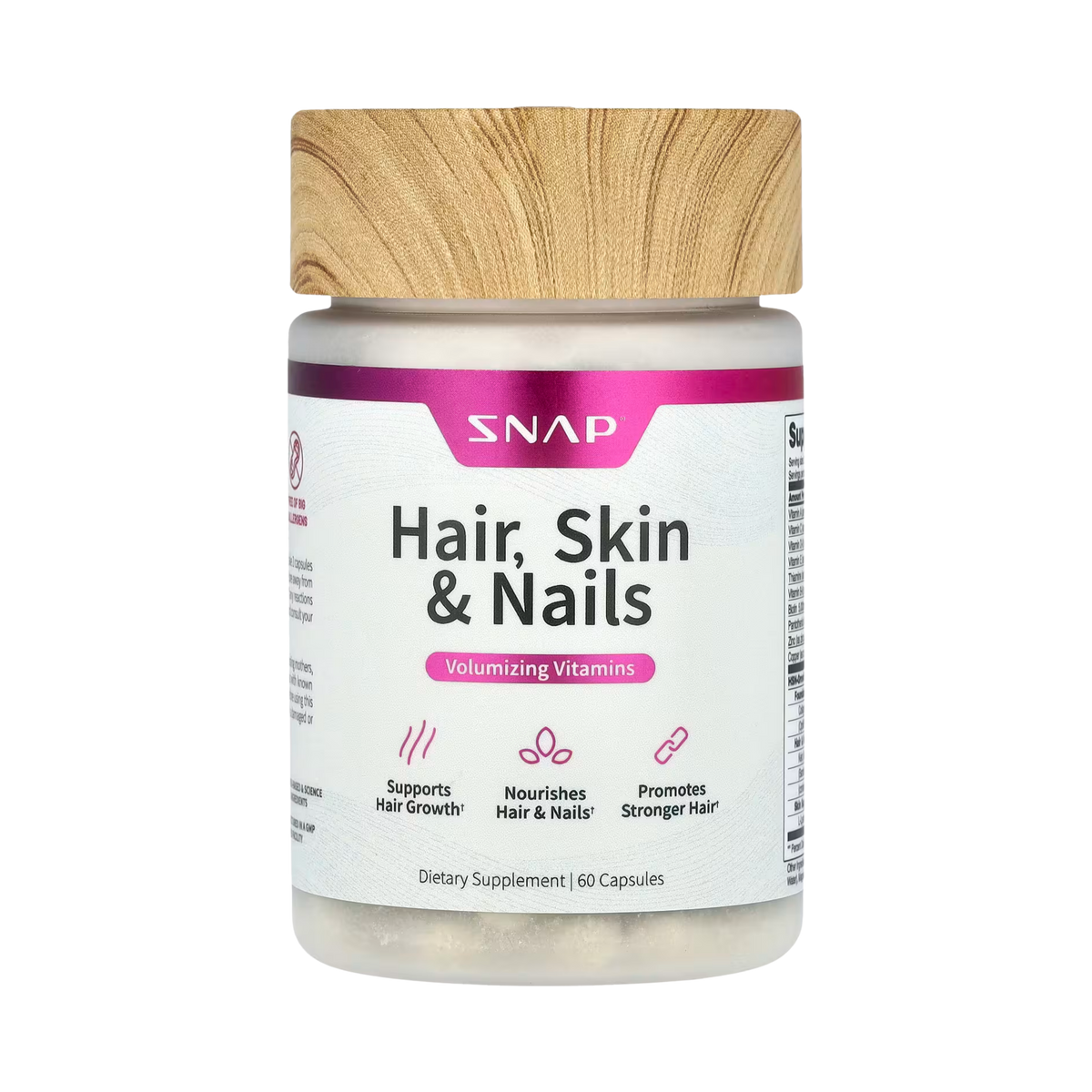 Snap Supplements, Hair, Skin & Nails, 60 Capsules