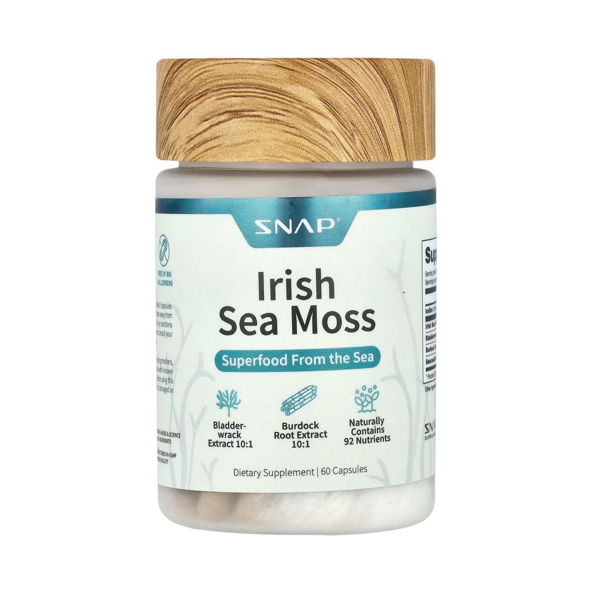 Snap Supplements, Irish Sea Moss, 60 Capsules