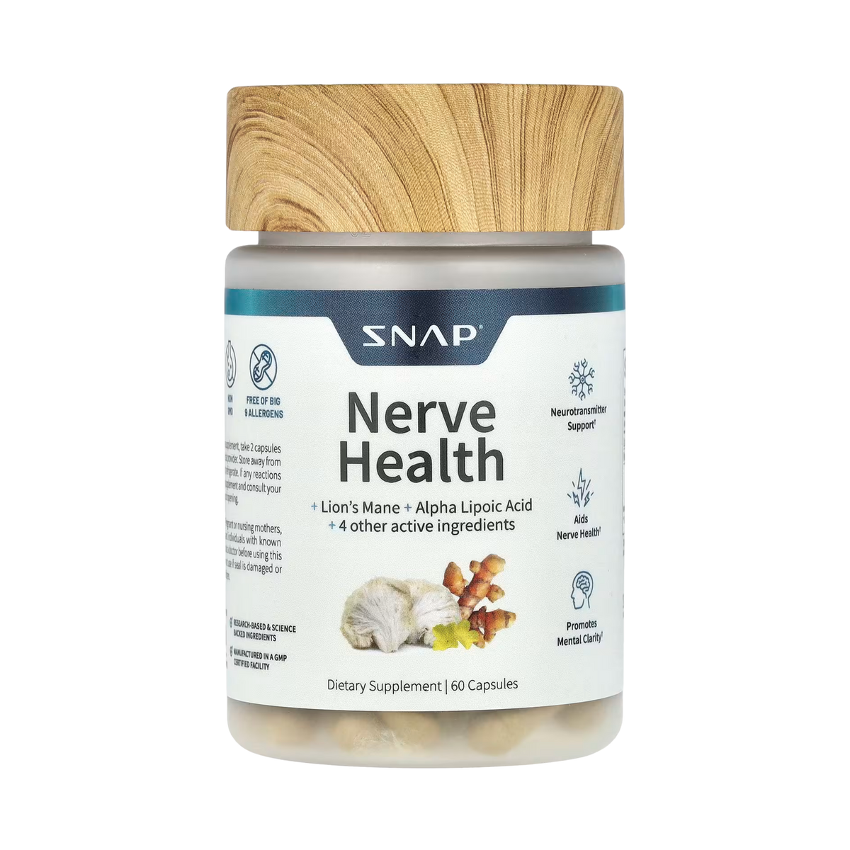 Snap Supplements, Nerve Health, 60 Capsules
