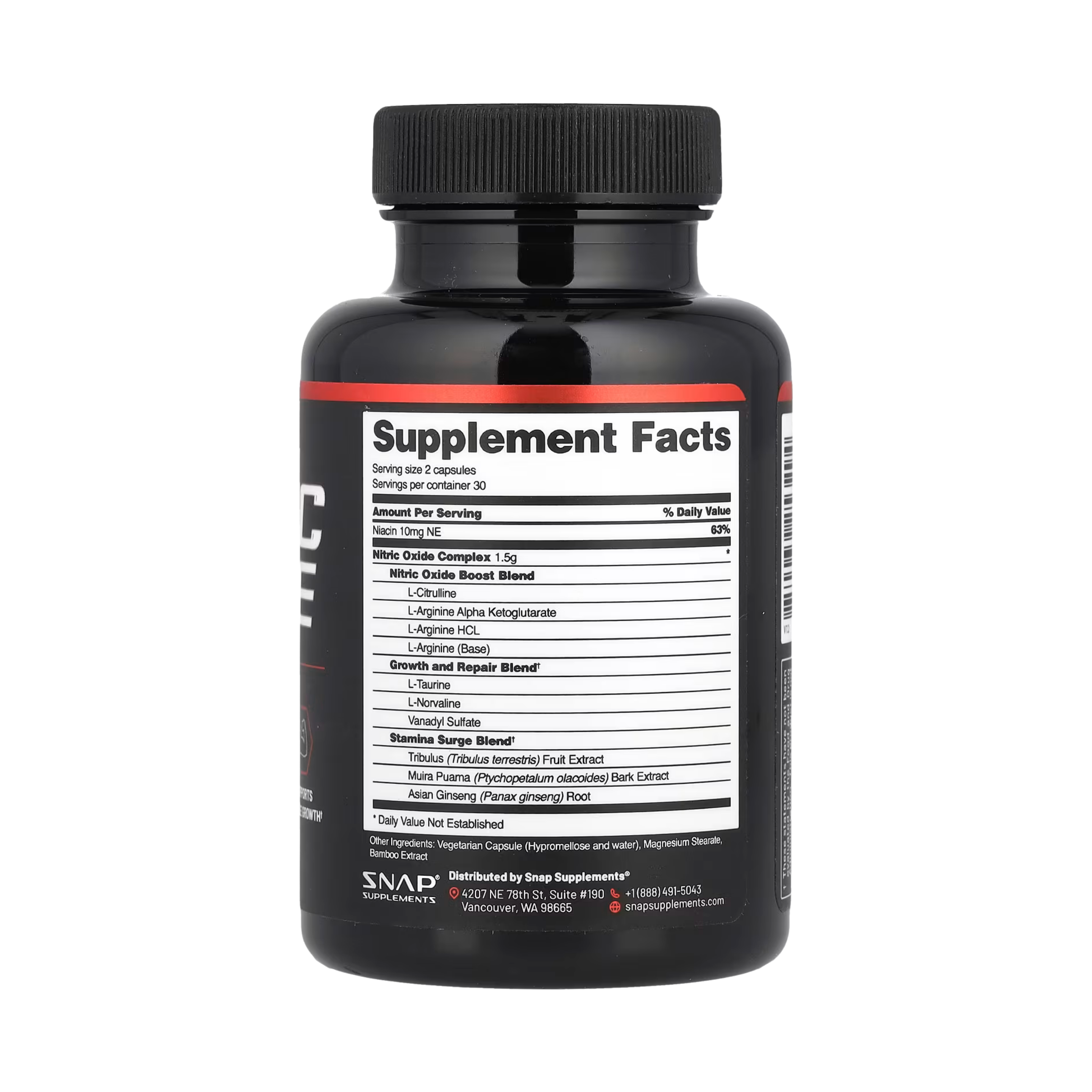 Snap Supplements, Nitric Oxide Booster, 60 Capsules