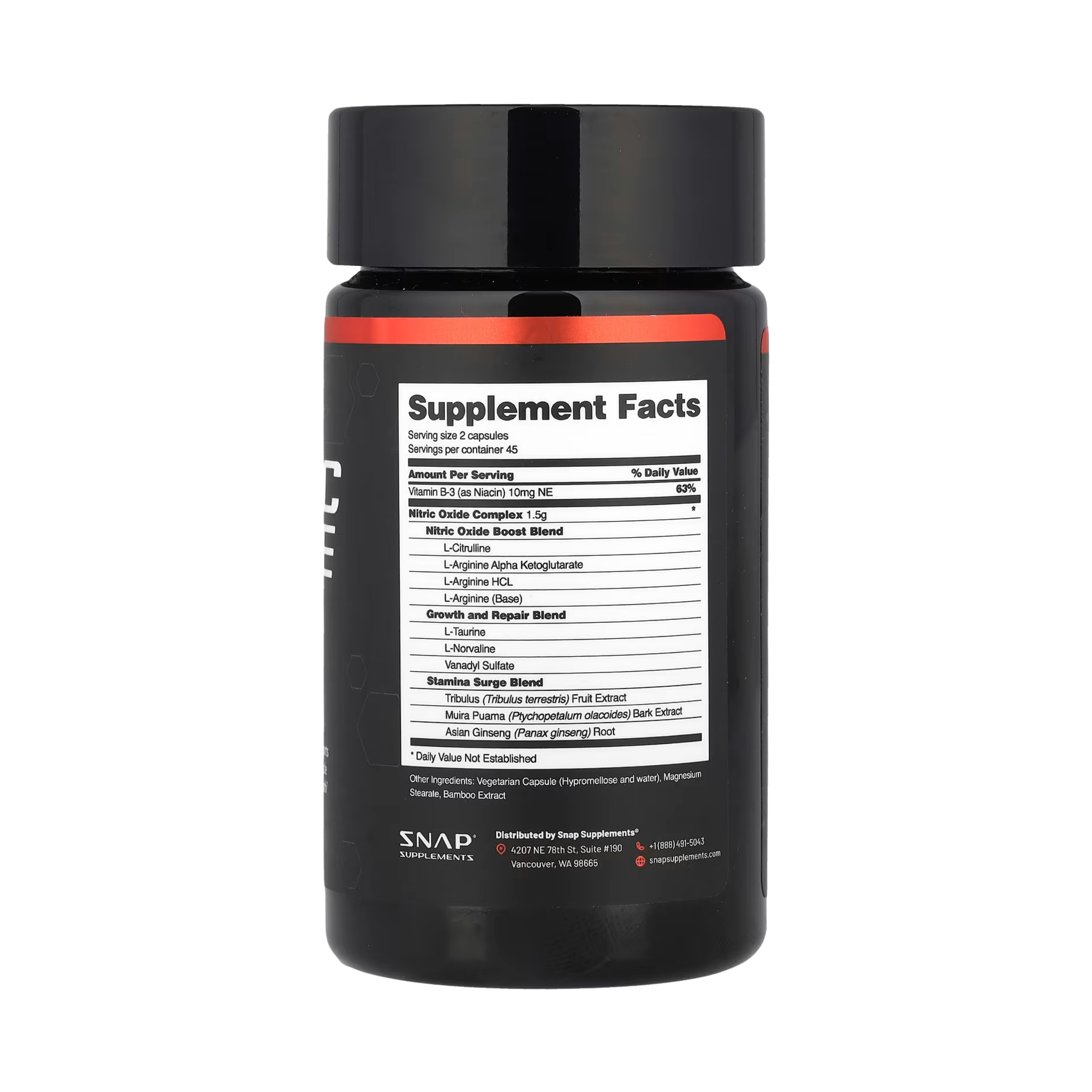 Snap Supplements, Nitric Oxide Booster, 90 Capsules