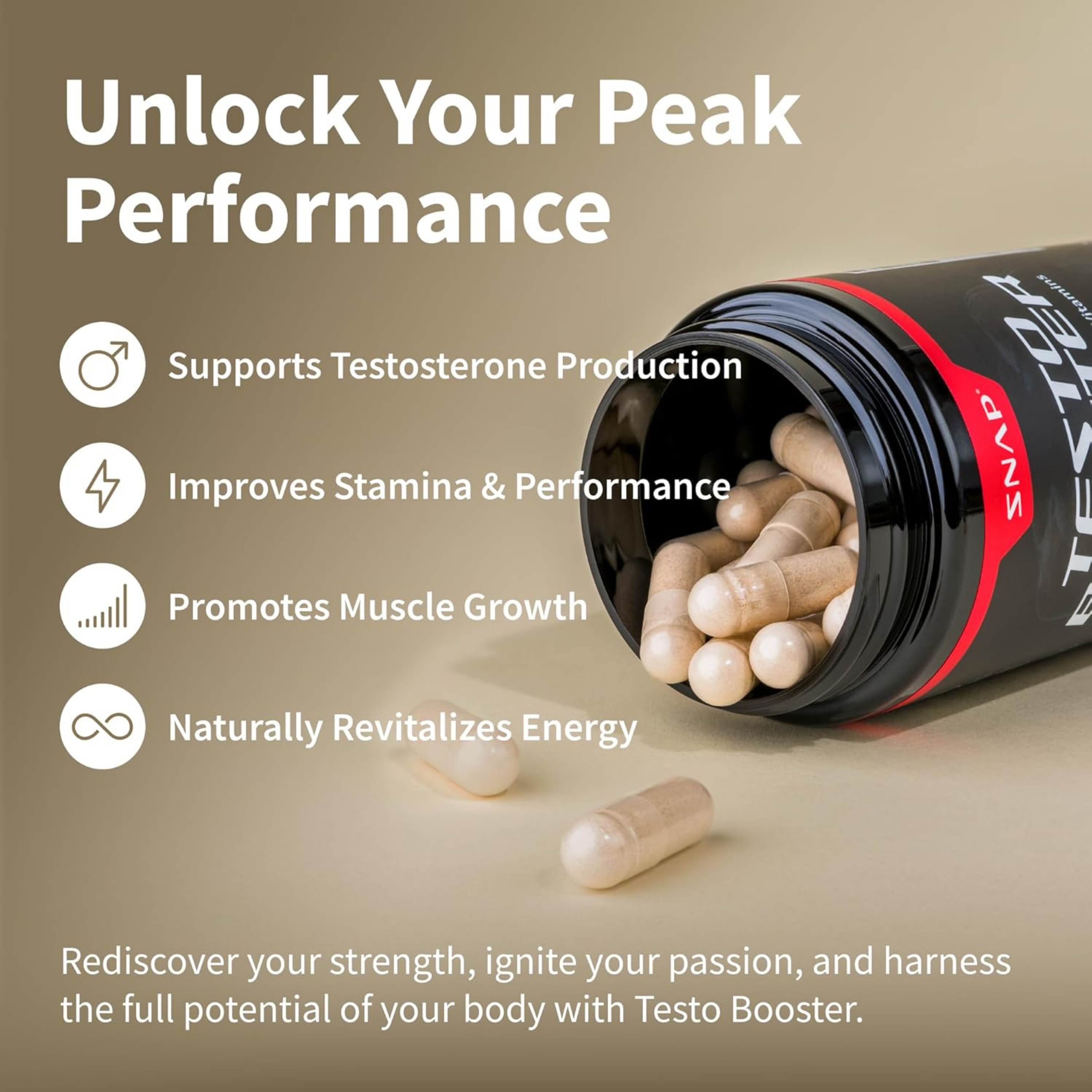 Snap Supplements, Testo Booster, 60 Capsules