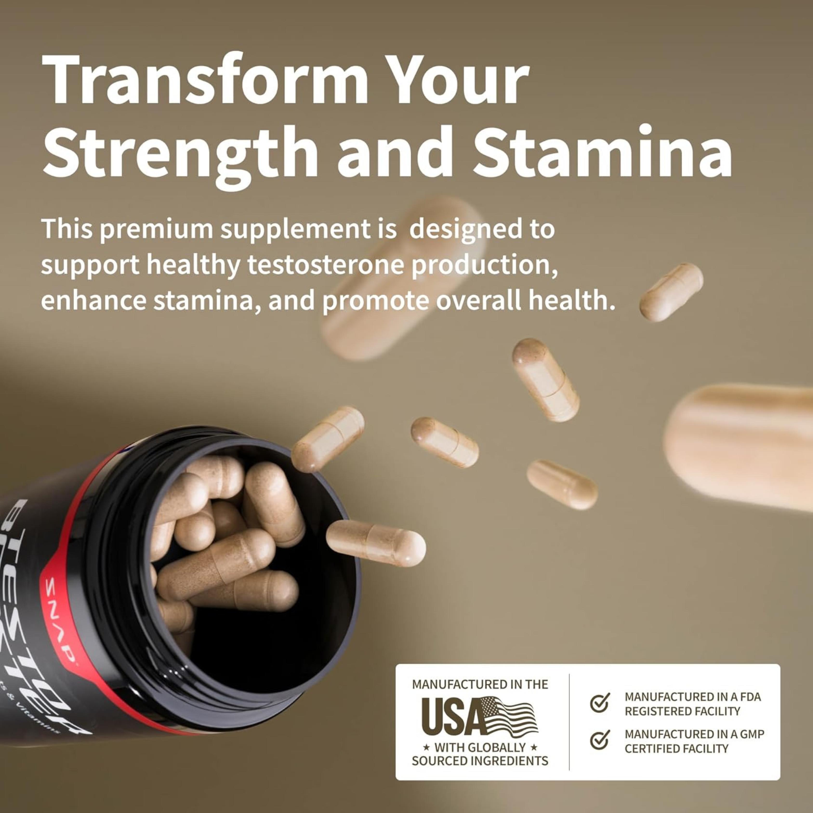 Snap Supplements, Testo Booster, 60 Capsules