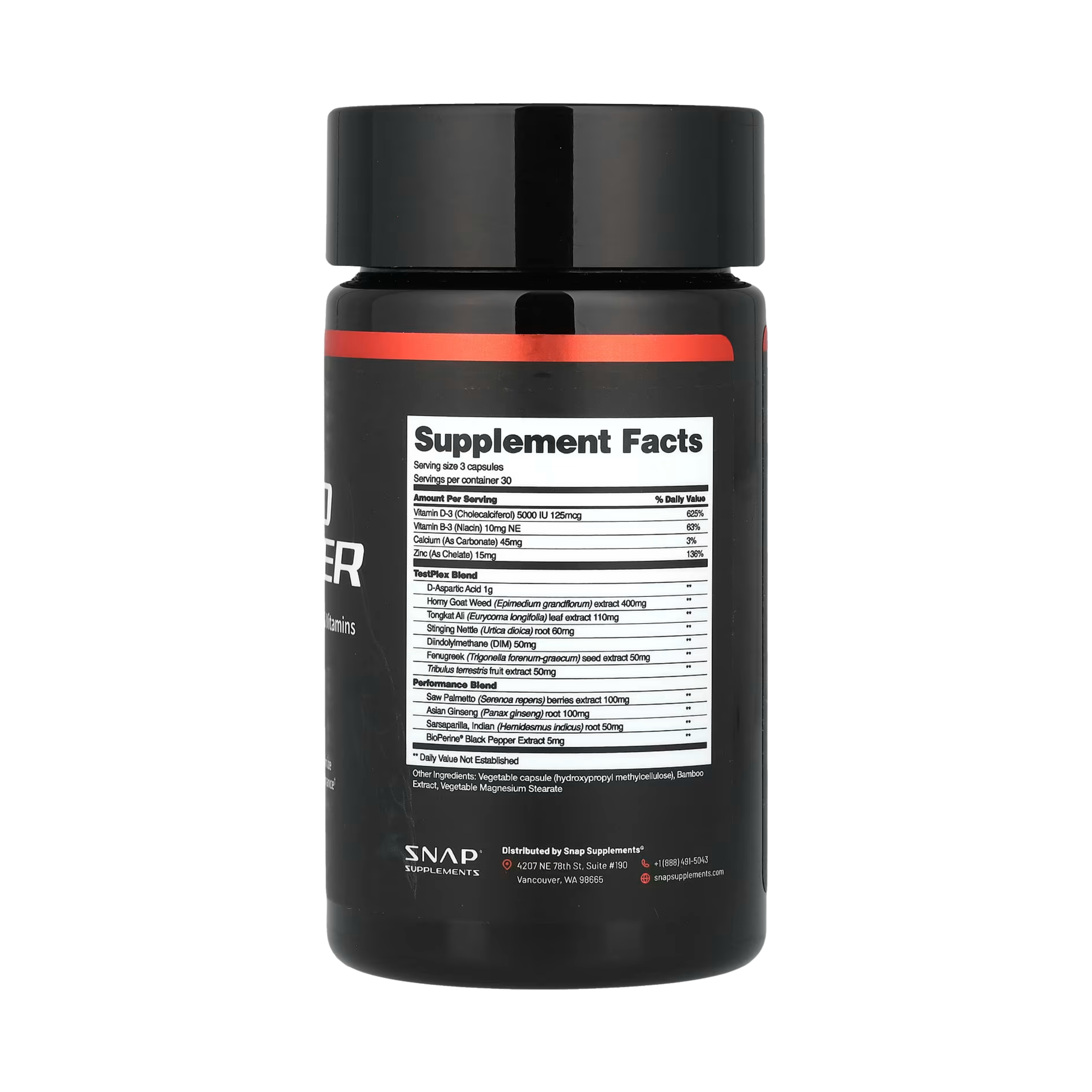 Snap Supplements, Testo Booster, 90 Capsules