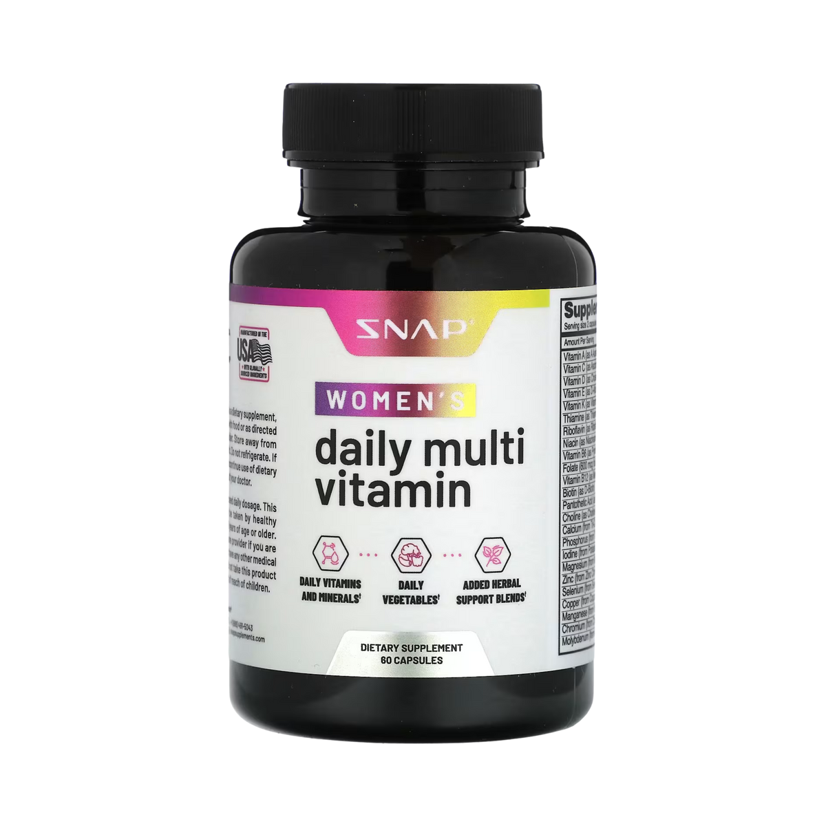 Snap Supplements, Women's Daily Multi Vitamin, 60 Capsules