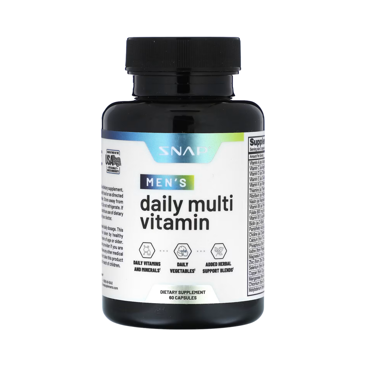 Snap Supplements, Men's Daily Multi Vitamin, 60 Capsules