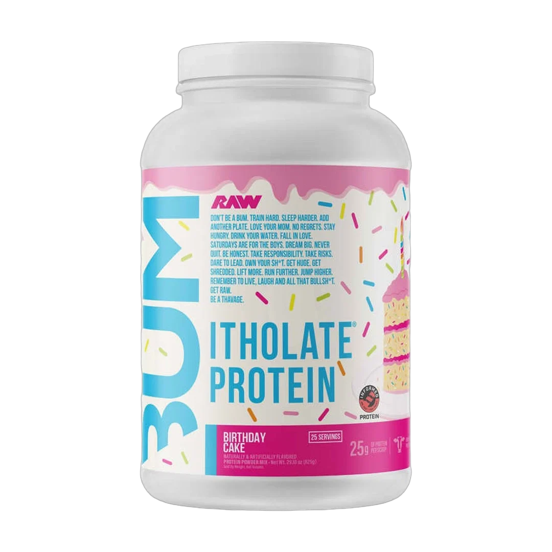 Raw Nutrition, Bum, Itholate® Protein, Birthday Cake, 29.1 oz (825 g)