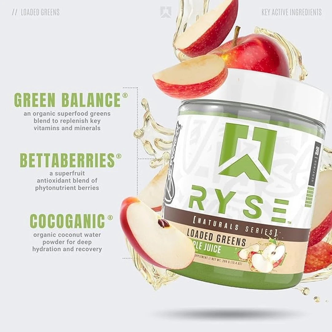 RYSE, Natural Series, Loaded Greens, Apple Juice, 10.4 oz (294 g)