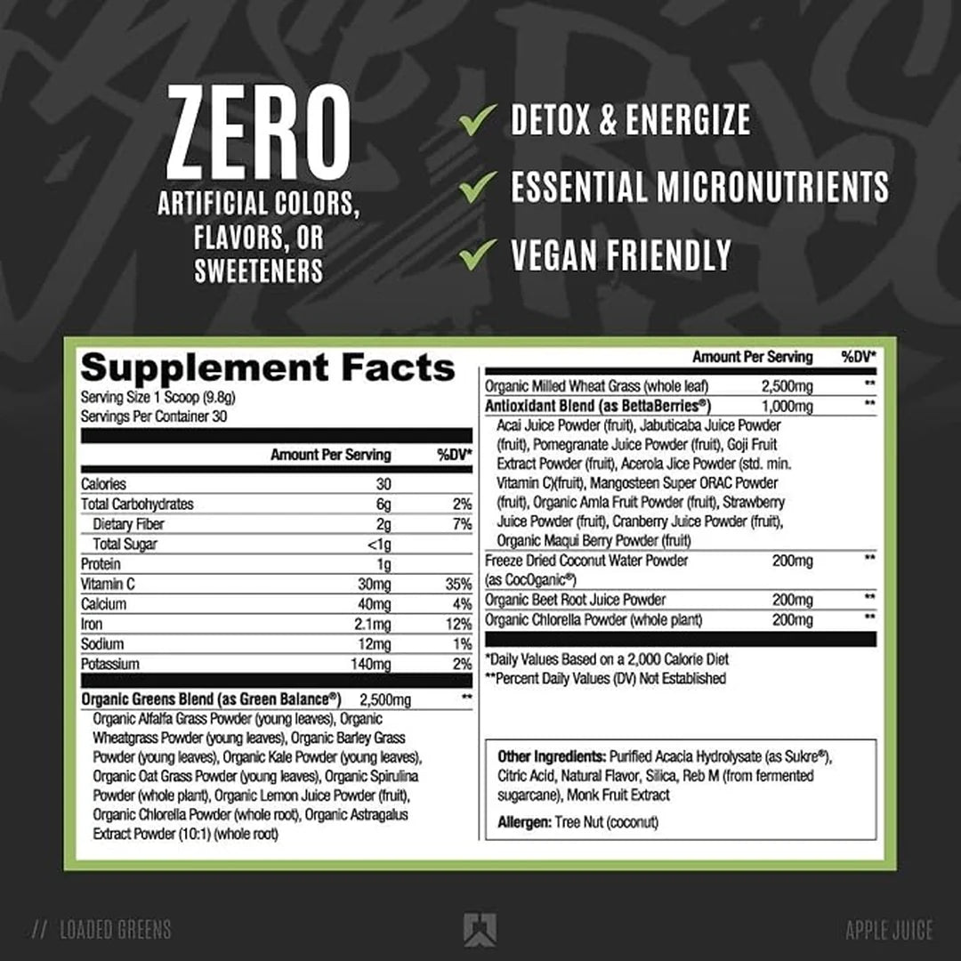 RYSE, Natural Series, Loaded Greens, Apple Juice, 10.4 oz (294 g)