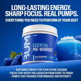 Raw Nutrition, Bum Essentials, Essential Pre-Workout, Blue Raspberry, 14.81 oz (420 g)