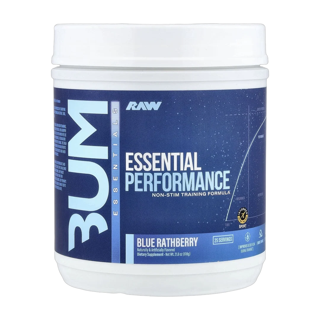 Raw Nutrition, Bum Essentials, Essential Performance, Non-Stim Training Formula, Blue Rathberry , 21.8 oz (618 g)