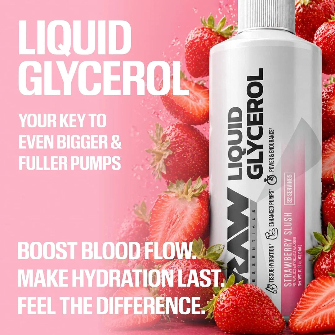 Raw Nutrition, Liquid Glycerol, Strawberry Slush, 16 fl oz (473 ml)