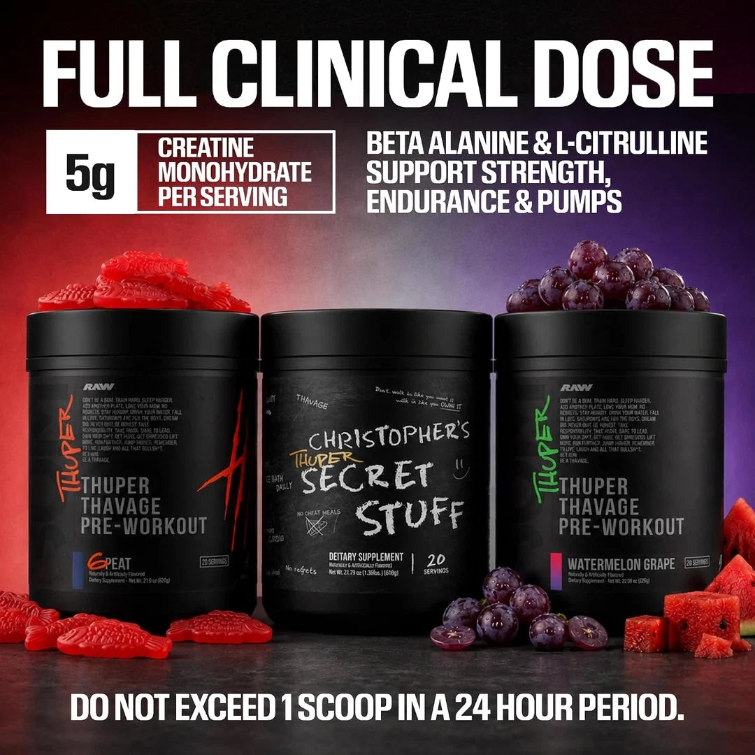 Raw Nutrition, Bum, Thuper Thavage Pre-Workout, Watermelon Grape, 22.08 oz (626 g)