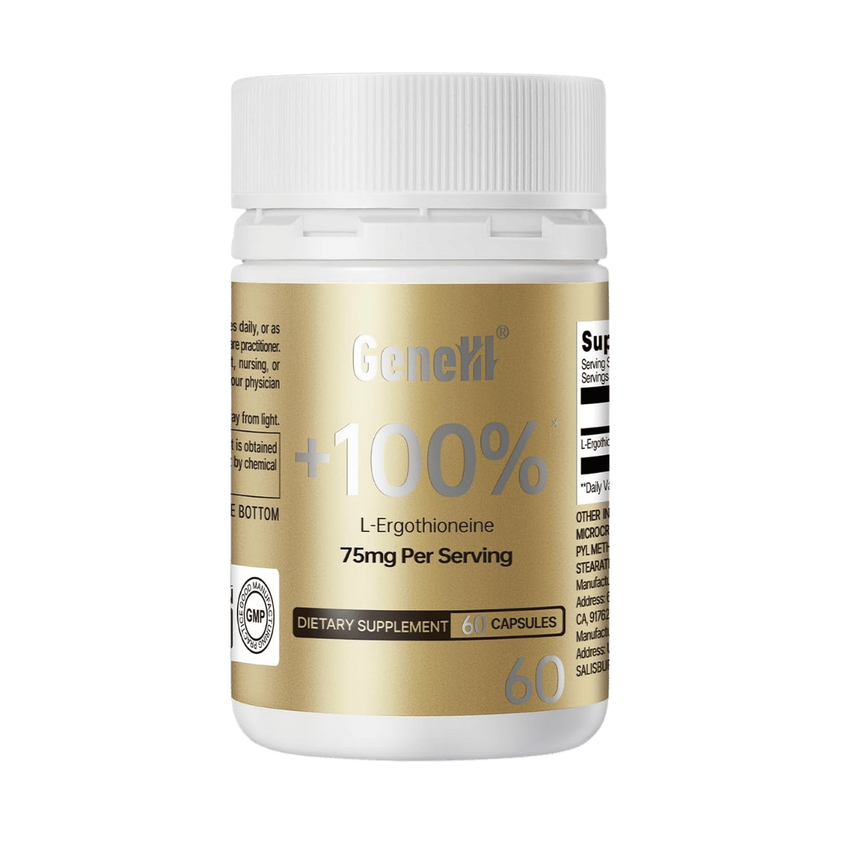 GeneIII, L-Ergothioneine, 75mg, 60 Capsules