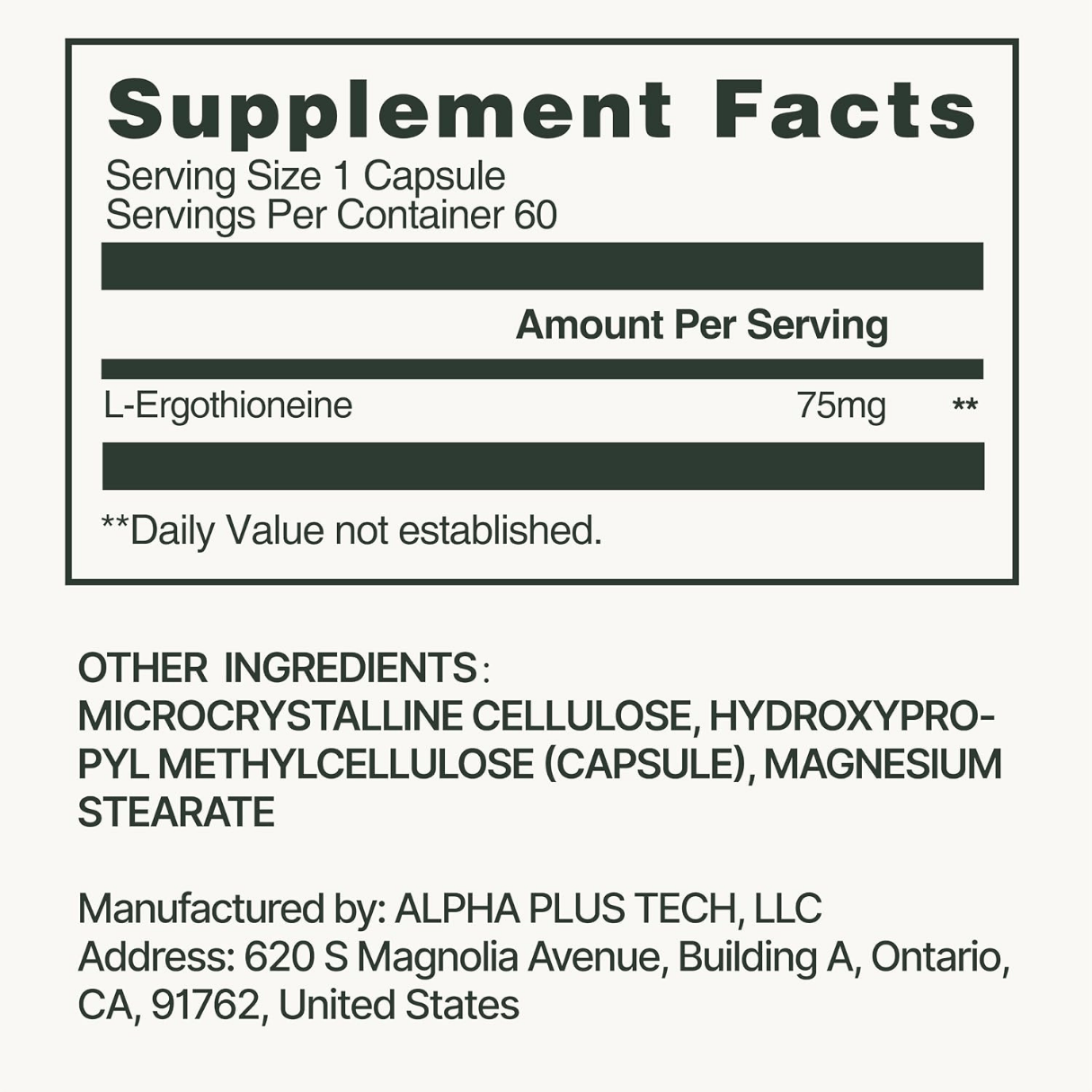 GeneIII, L-Ergothioneine, 75mg, 60 Capsules