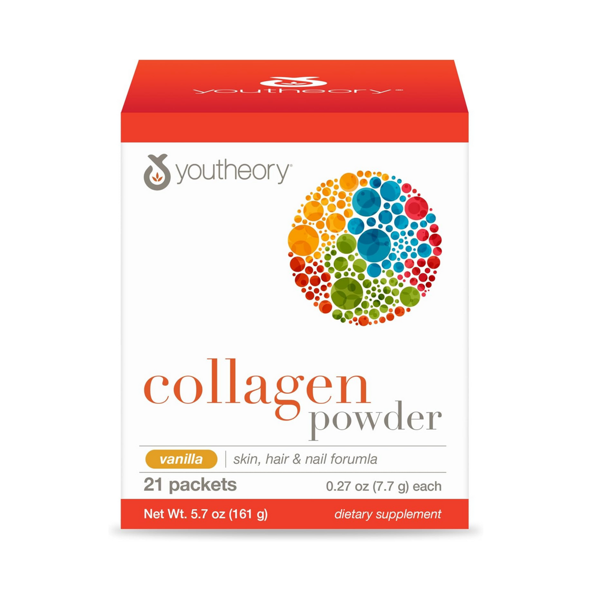 Youtheory, Collagen Powder, Vanilla Flavor, 21 Packets, 5.7 OZ Ounce
