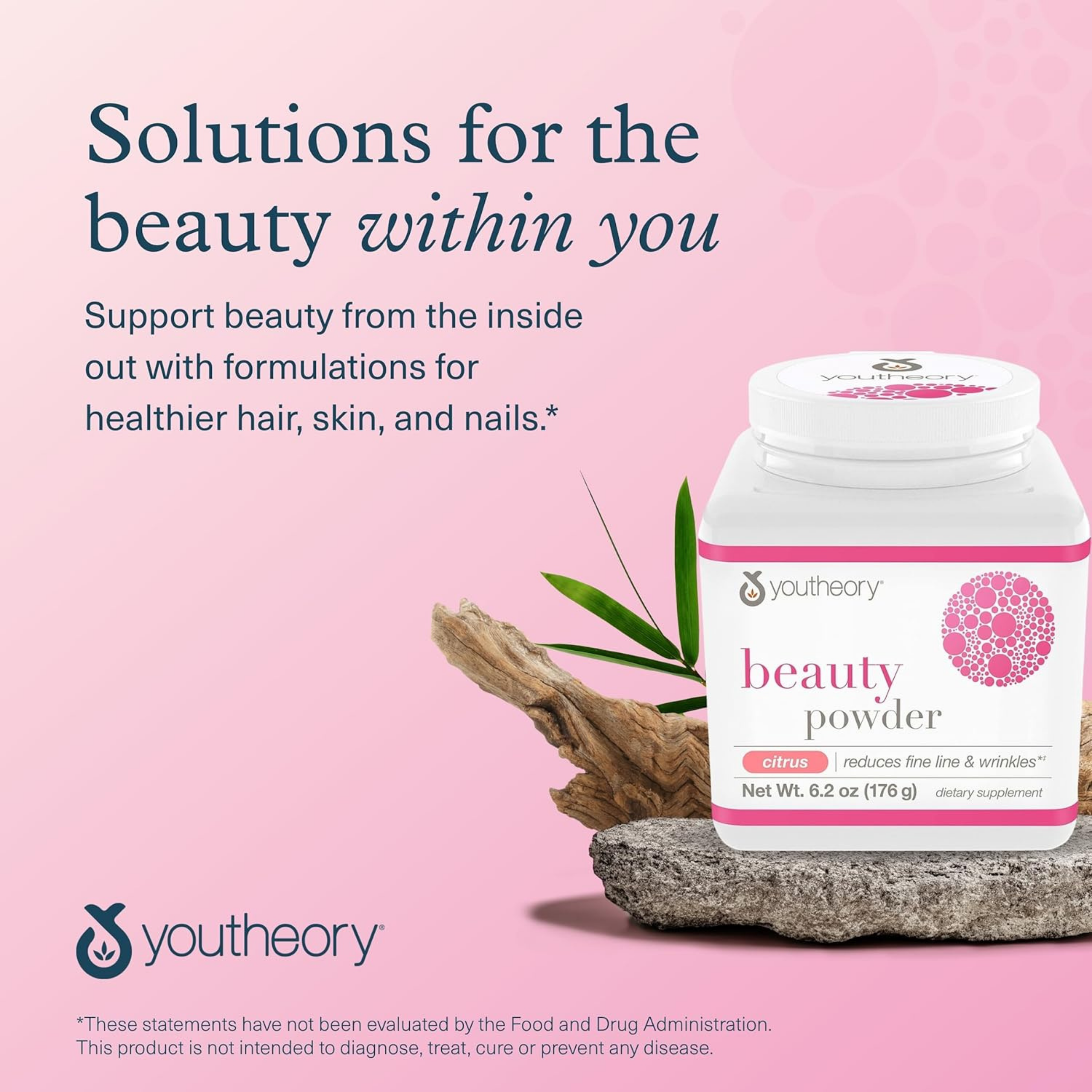 Youtheory,  Beauty Powder,  Citrus, 176 gm, 6.2 oz Ounce