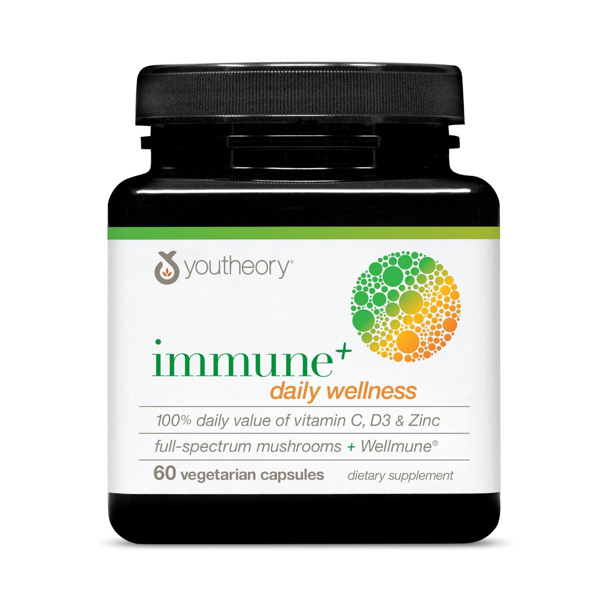 Youtheory, Immune+,  Daily Wellness, 60 Vegetarian Capsules