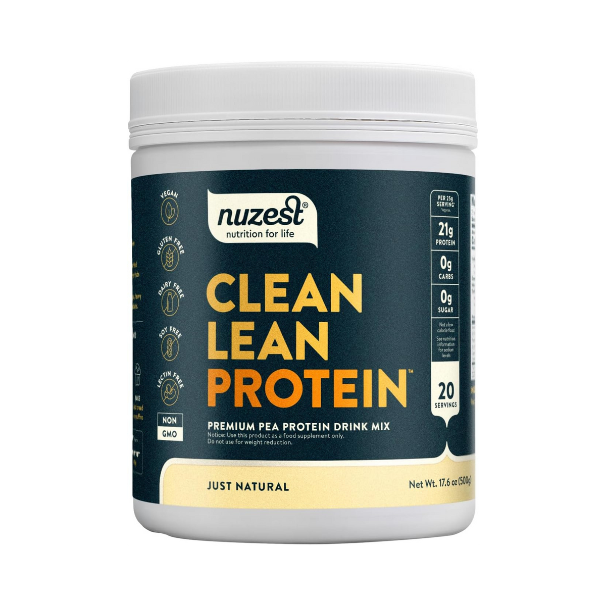 Nuzest, Pea Protein Powder, Clean Lean Protein, Just Natural, 20 Servings, 1.1 lb