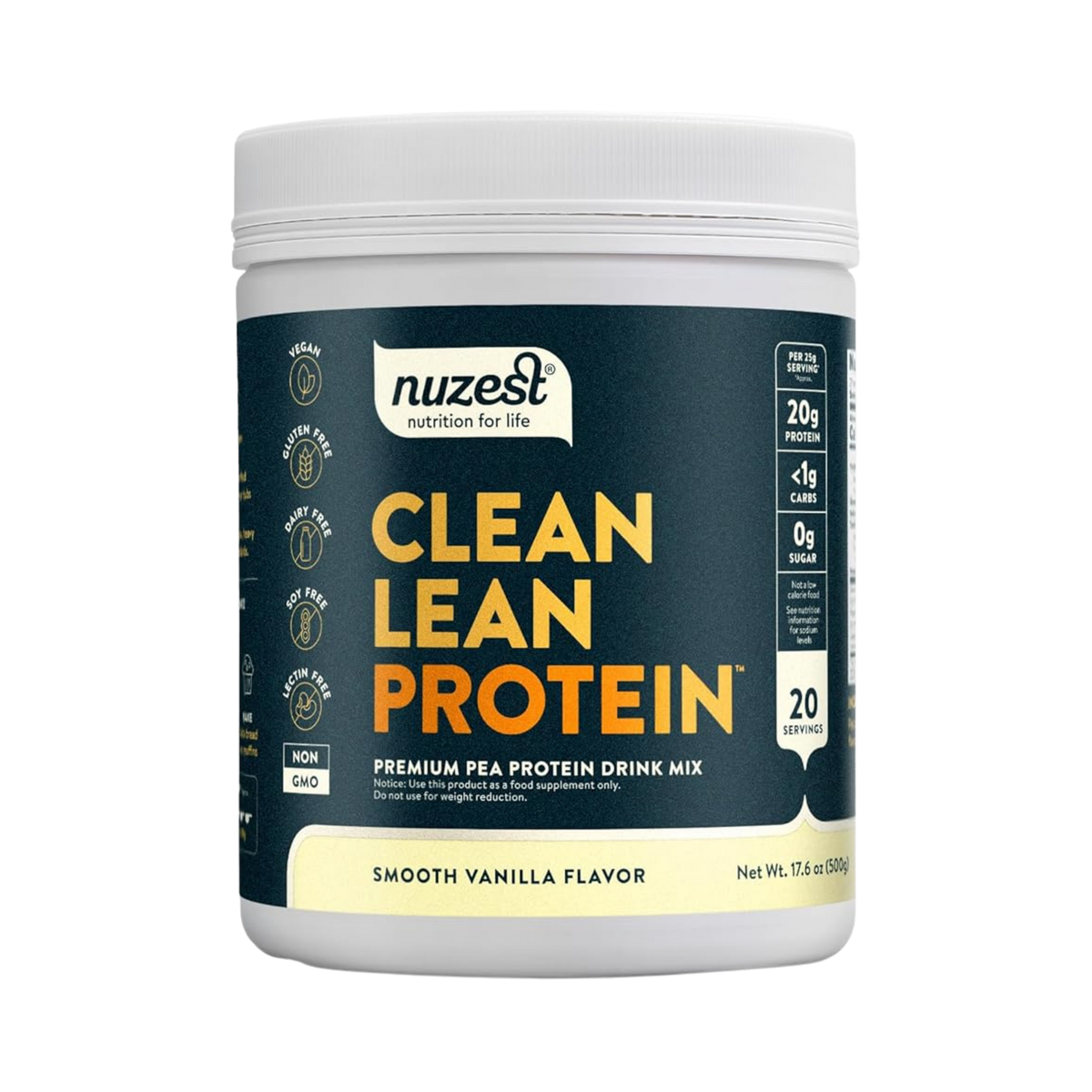 Nuzest, Pea Protein Powder, Clean Lean Protein, Smooth Vanilla, 20 Servings, 1.1 lb