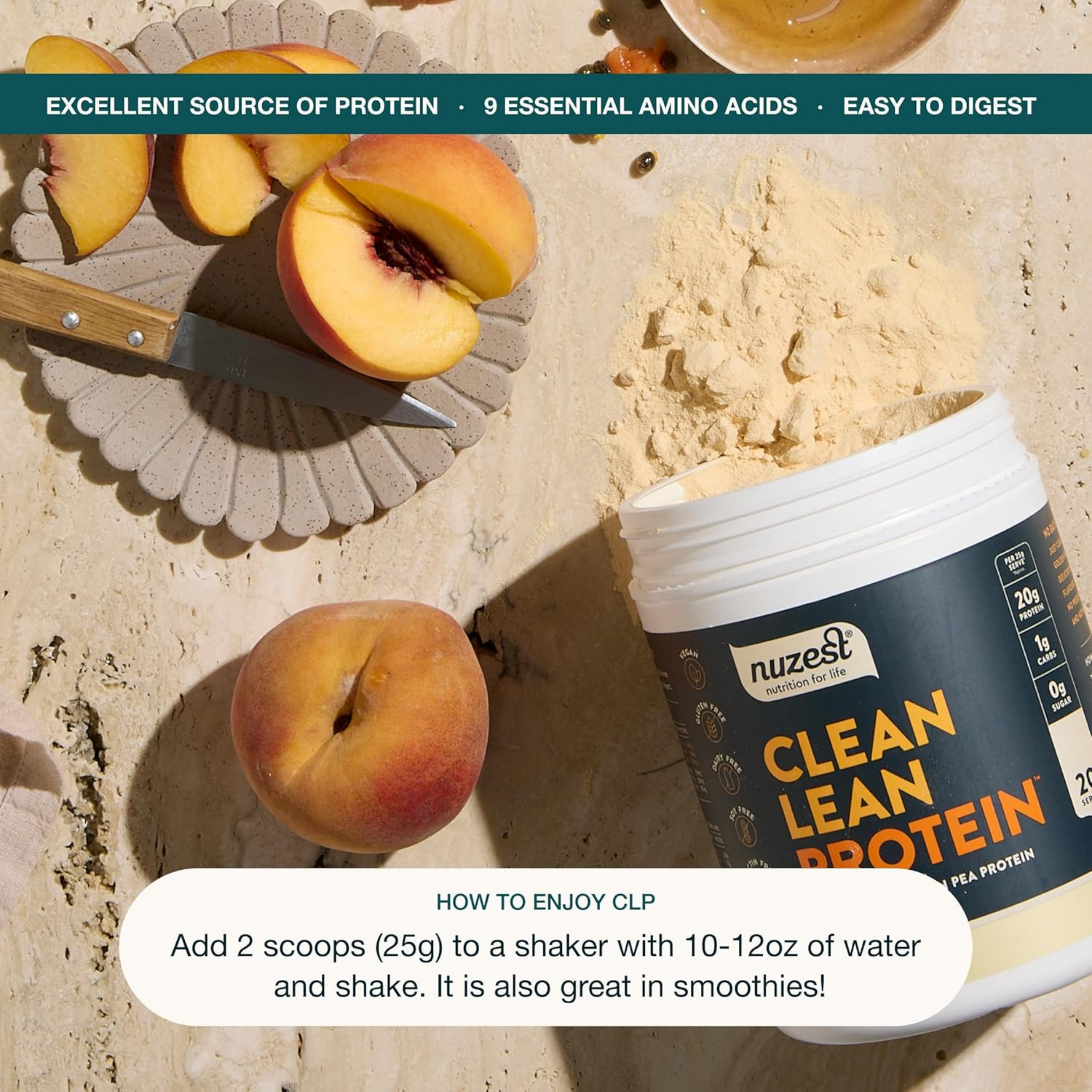 Nuzest, Pea Protein Powder, Clean Lean Protein, Real Coffee, 20 Servings, 1.1 lb
